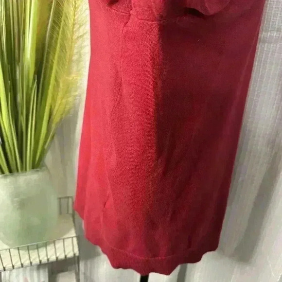 Chicos Women’s 2 US L Christmas Red Blouse Turtleneck Long Sleeve Tunic Top - Picture 6 of 13